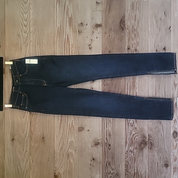 NWT Anthropologie Pilcro The Split Straight Dark Wash Jeans Size 25 or 26 - Picture 1 of 11